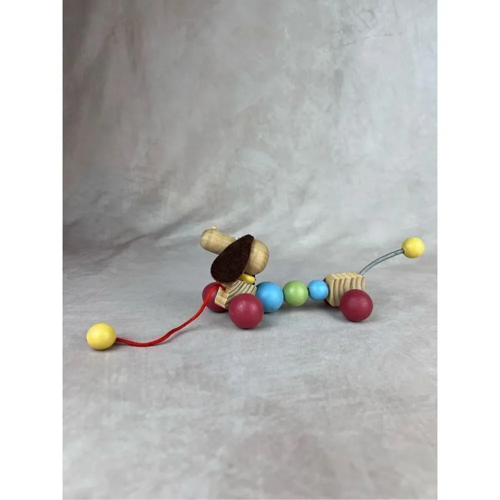 Montessori Dachshund Dog LORENZ Pull Toy Wooden Germany Dog With Felt Ears and S